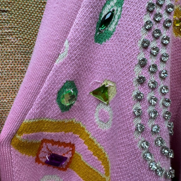 QOS Pink Embellished Jewelry Sweater - Picture 4 of 8